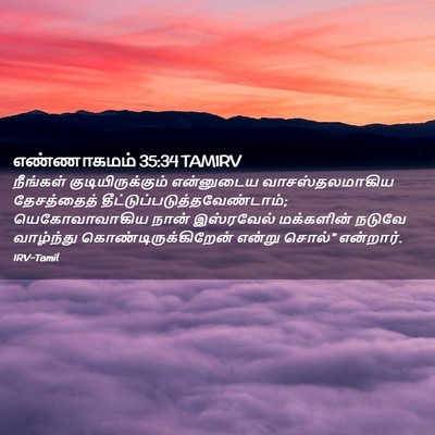 Picture 02 - எண்ணாகமம் 35:34 TAMIRV - நீங்கள் - Bible Verse Picture