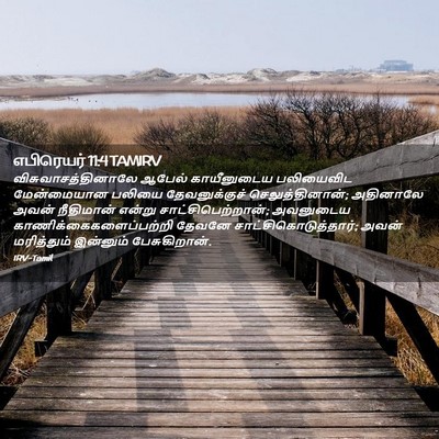 Picture 02 - எபிரெயர் 11:4 TAMIRV - விசுவாசத்தினாலே - Bible Verse Picture