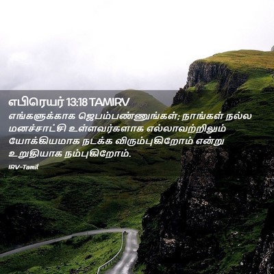 Picture 02 - எபிரெயர் 13:18 TAMIRV - எங்களுக்காக - Bible Verse Picture