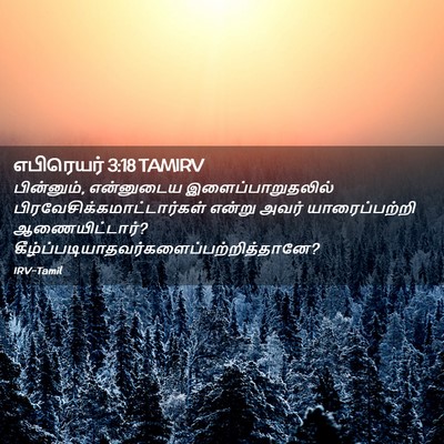 Picture 02 - எபிரெயர் 3:18 TAMIRV - பின்னும், - Bible Verse Picture