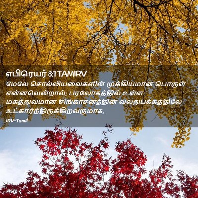 Picture 02 - எபிரெயர் 8:1 TAMIRV - மேலே - Bible Verse Picture
