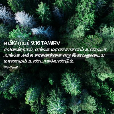 Picture 02 - எபிரெயர் 9:16 TAMIRV - ஏனென்றால், எங்கே - Bible Verse Picture