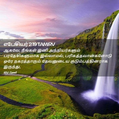 Picture 02 - எபேசியர் 2:19 TAMIRV - ஆகவே, நீங்கள் இனி - Bible Verse Picture