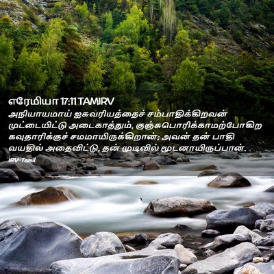 Picture 02 - எரேமியா 17:11 TAMIRV - அநியாயமாய் - Bible Verse Picture