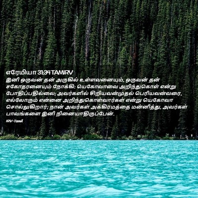 Picture 02 - எரேமியா 31:34 TAMIRV - இனி ஒருவன் தன் - Bible Verse Picture