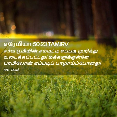Picture 02 - எரேமியா 50:23 TAMIRV - சர்வ பூமியின் - Bible Verse Picture