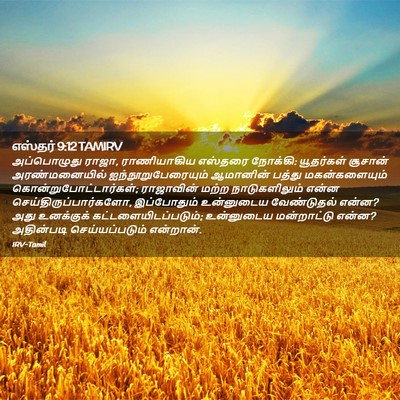 Picture 02 - எஸ்தர் 9:12 TAMIRV - அப்பொழுது ராஜா, - Bible Verse Picture
