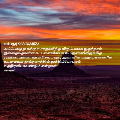 Picture 02 - எஸ்தர் 9:13 TAMIRV - அப்பொழுது எஸ்தர்: - Bible Verse Picture
