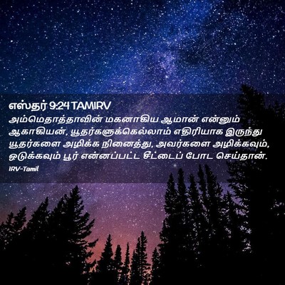 Picture 02 - எஸ்தர் 9:24 TAMIRV - அம்மெதாத்தாவின் - Bible Verse Picture