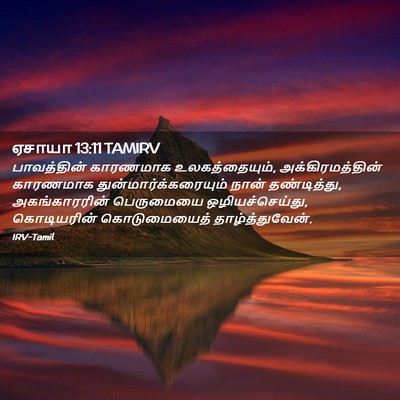 Picture 02 - ஏசாயா 13:11 TAMIRV - பாவத்தின் காரணமாக - Bible Verse Picture
