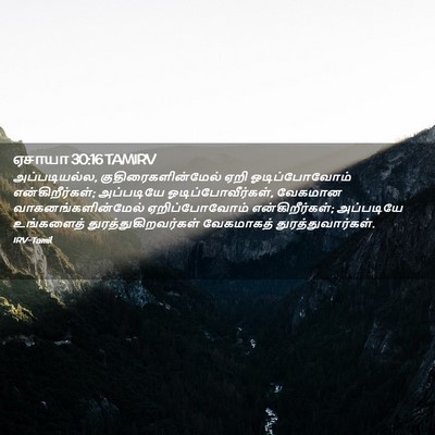 Picture 02 - ஏசாயா 30:16 TAMIRV - அப்படியல்ல, - Bible Verse Picture