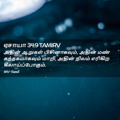 Picture 02 - ஏசாயா 34:9 TAMIRV - அதின் ஆறுகள் - Bible Verse Picture