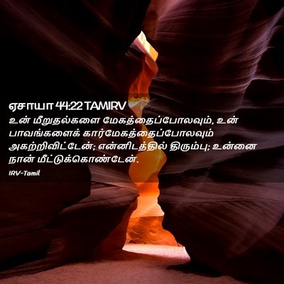 Picture 02 - ஏசாயா 44:22 TAMIRV - உன் மீறுதல்களை - Bible Verse Picture