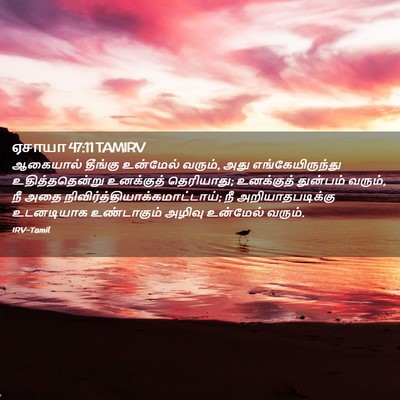 Picture 02 - ஏசாயா 47:11 TAMIRV - ஆகையால் தீங்கு - Bible Verse Picture