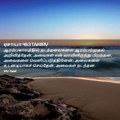 Picture 02 - ஏசாயா 48:3 TAMIRV - ஆரம்பகாலத்தில் - Bible Verse Picture