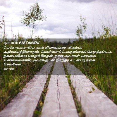 Picture 02 - ஏசாயா 61:8 TAMIRV - யெகோவாவாகிய நான் - Bible Verse Picture