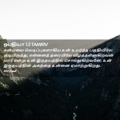 Picture 02 - ஒபதியா 1:3 TAMIRV - கன்மலை - Bible Verse Picture
