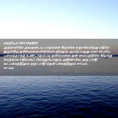 Picture 02 - சகரியா 14:4 TAMIRV - அந்நாளிலே அவருடைய - Bible Verse Picture