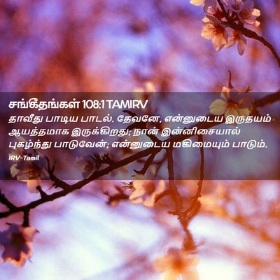Picture 02 - சங்கீதங்கள் 108:1 TAMIRV - தாவீது பாடிய - Bible Verse Picture