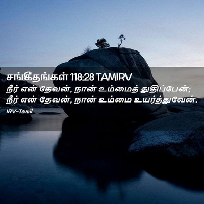 Picture 02 - சங்கீதங்கள் 118:28 TAMIRV - நீர் என் தேவன், - Bible Verse Picture