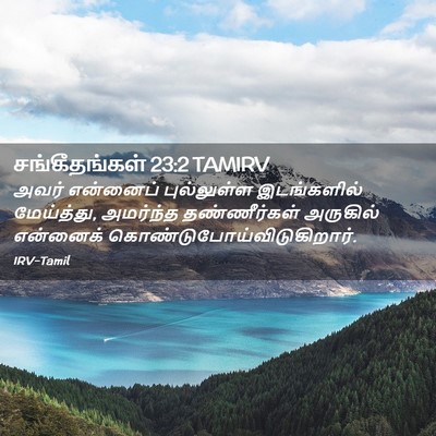 Picture 02 - சங்கீதங்கள் 23:2 TAMIRV - அவர் என்னைப் - Bible Verse Picture