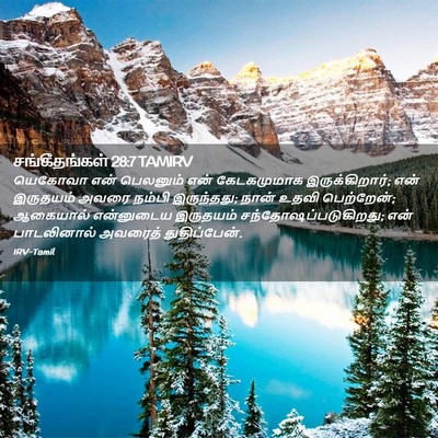 Picture 02 - சங்கீதங்கள் 28:7 TAMIRV - யெகோவா என் - Bible Verse Picture