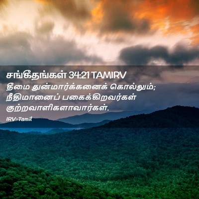 Picture 02 - சங்கீதங்கள் 34:21 TAMIRV - தீமை - Bible Verse Picture