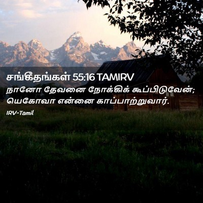 Picture 02 - சங்கீதங்கள் 55:16 TAMIRV - நானோ தேவனை - Bible Verse Picture