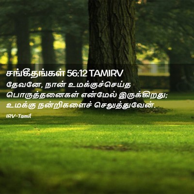 Picture 02 - சங்கீதங்கள் 56:12 TAMIRV - தேவனே, நான் - Bible Verse Picture