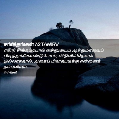 Picture 02 - சங்கீதங்கள் 7:2 TAMIRV - எதிரி சிங்கம்போல் - Bible Verse Picture