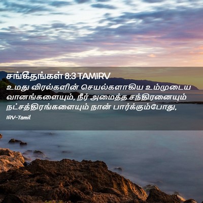 Picture 02 - சங்கீதங்கள் 8:3 TAMIRV - உமது விரல்களின் - Bible Verse Picture