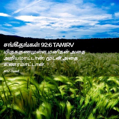 Picture 02 - சங்கீதங்கள் 92:6 TAMIRV - மிருககுணமுள்ள - Bible Verse Picture