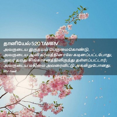 Picture 02 - தானியேல் 5:20 TAMIRV - அவருடைய இருதயம் - Bible Verse Picture
