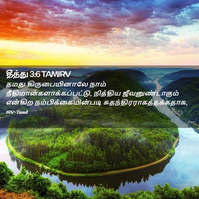 Picture 02 - தீத்து 3:6 TAMIRV - தமது கிருபையினாலே - Bible Verse Picture