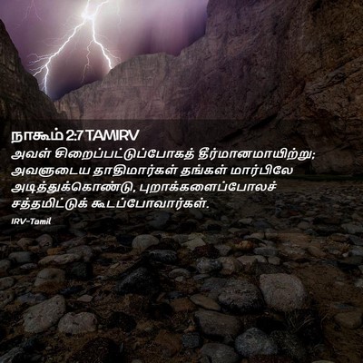 Picture 02 - நாகூம் 2:7 TAMIRV - அவள் - Bible Verse Picture