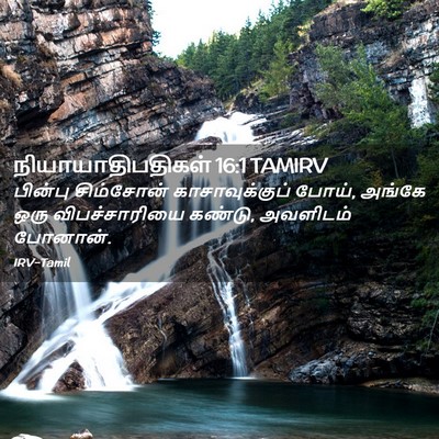 Picture 02 - நியாயாதிபதிகள் 16:1 TAMIRV - பின்பு சிம்சோன் - Bible Verse Picture