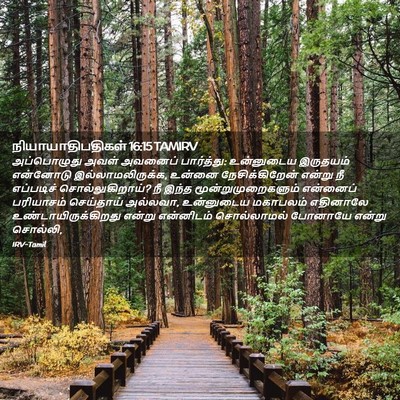 Picture 02 - நியாயாதிபதிகள் 16:15 TAMIRV - அப்பொழுது அவள் - Bible Verse Picture