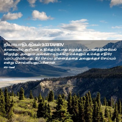 Picture 02 - நியாயாதிபதிகள் 9:33 TAMIRV - காலையில் சூரியன் - Bible Verse Picture