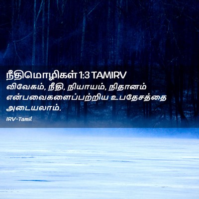 Picture 02 - நீதிமொழிகள் 1:3 TAMIRV - விவேகம், நீதி, - Bible Verse Picture