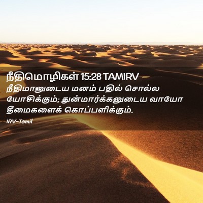 Picture 02 - நீதிமொழிகள் 15:28 TAMIRV - நீதிமானுடைய மனம் - Bible Verse Picture
