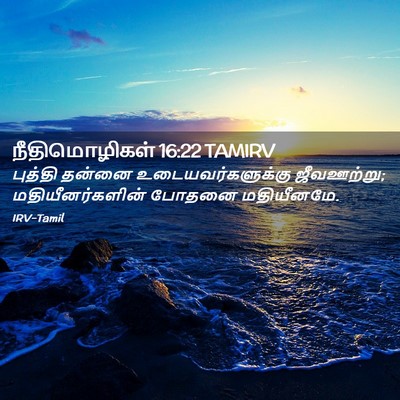 Picture 02 - நீதிமொழிகள் 16:22 TAMIRV - புத்தி தன்னை - Bible Verse Picture