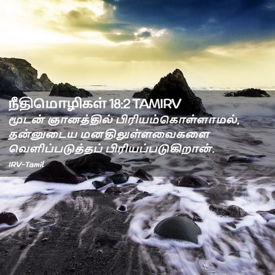 Picture 02 - நீதிமொழிகள் 18:2 TAMIRV - மூடன் ஞானத்தில் - Bible Verse Picture