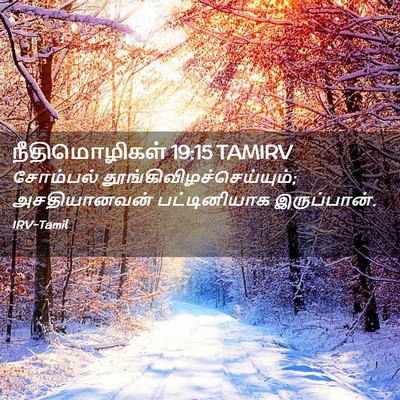 Picture 02 - நீதிமொழிகள் 19:15 TAMIRV - சோம்பல் - Bible Verse Picture