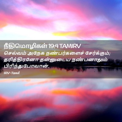 Picture 02 - நீதிமொழிகள் 19:4 TAMIRV - செல்வம் அநேக - Bible Verse Picture