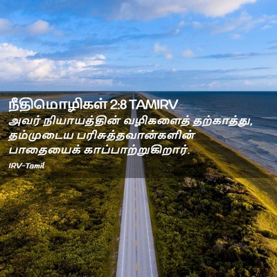 Picture 02 - நீதிமொழிகள் 2:8 TAMIRV - அவர் நியாயத்தின் - Bible Verse Picture
