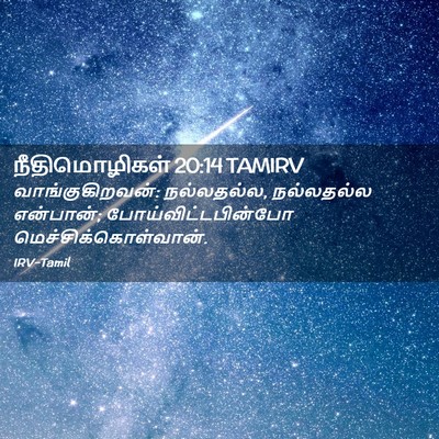 Picture 02 - நீதிமொழிகள் 20:14 TAMIRV - வாங்குகிறவன்: - Bible Verse Picture