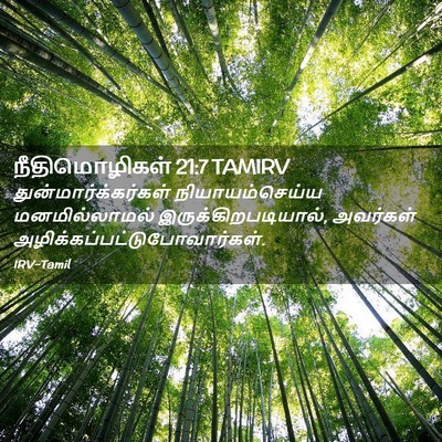 Picture 02 - நீதிமொழிகள் 21:7 TAMIRV - துன்மார்க்கர்கள் - Bible Verse Picture