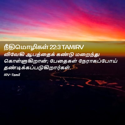 Picture 02 - நீதிமொழிகள் 22:3 TAMIRV - விவேகி ஆபத்தைக் - Bible Verse Picture
