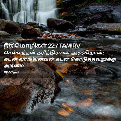 Picture 02 - நீதிமொழிகள் 22:7 TAMIRV - செல்வந்தன் - Bible Verse Picture