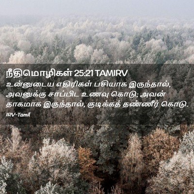 Picture 02 - நீதிமொழிகள் 25:21 TAMIRV - உன்னுடைய எதிரிகள் - Bible Verse Picture